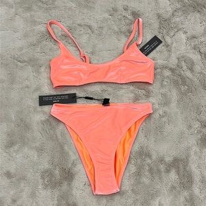 Triangl Velvet Bikini Set - Coral